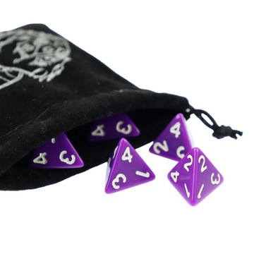 ZESTAW 2 KOSTEK K4 RPG FIOLETOWA KOŚĆ CZTEROŚCIENNA