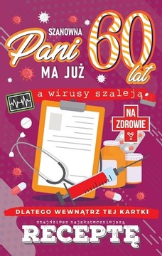 Kartka na 60 urodziny z receptą dla Kobiety JCX52