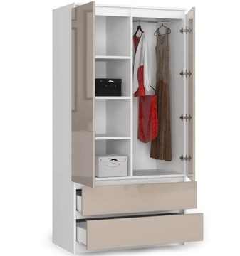 ГАРДЕРОБ ДВЕРИ ГАРДЕРОБА ЯЩИКИ ВЫСОКИЙ ГЛЯНЦЕВЫЙ 90 см