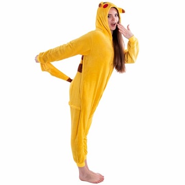 PIKACHU Pikaczu PIŻAMA Kigurumi Pokemon Onesie Przebranie Kostium S 146-154