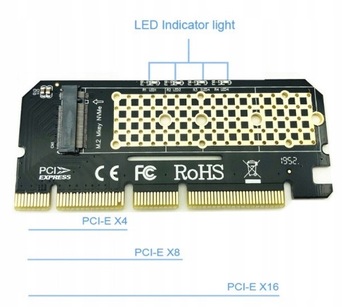 Адаптер Pci-e x4 x8 x16 для твердотельного накопителя m.2 NVMe