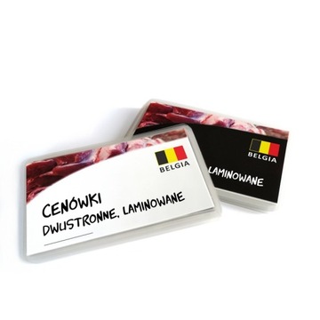 Cenówki LAMINOWANE dwustronne MIĘSO BELGIA 100 szt