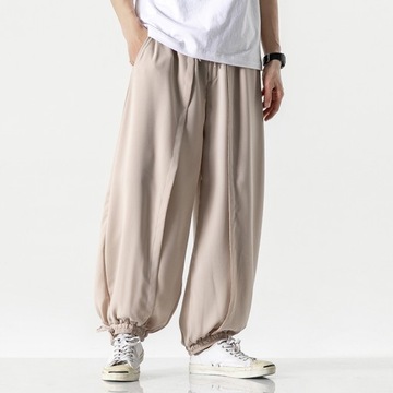 2022 Summer Men Wide Crotch Harem Pants Male Cropp