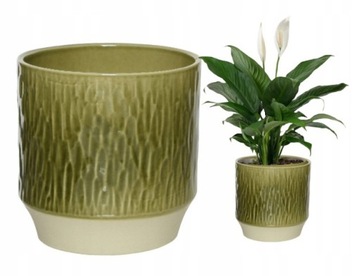 OSŁONKA CERAMICZNA ZIELONA STYLOWA 13X13CM WYTRZYMAŁA