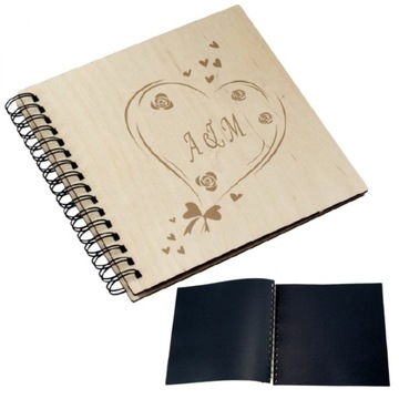 PERSONALIZOWANY ALBUM ŚLUBNY W DREWNIE GRAWER PREZ