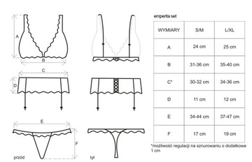 Damski Koronkowy Zestaw - Obsessive Emperita L/XL