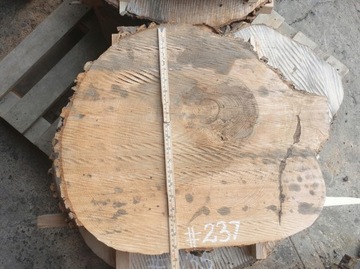 Стол из больших ломтиков ясеня 59х49 гр.8см