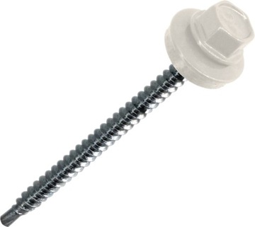 Wkręty Farmerskie mocowanie Blachodachówki z Drewnem 4,8x80 mm RAL 9010