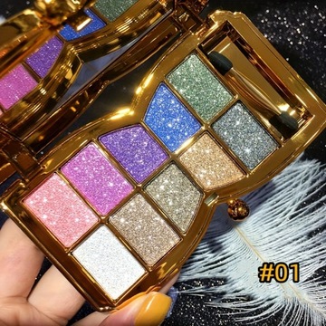 Палитра теней для век Sparkling Diamond Shimmer, 10 цветов, с кисточкой