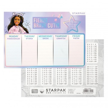 PLAN LEKCJI TABLICZKA MNOZENIA A5 BARBIE STK