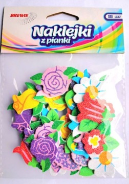 Наклейки з піни квіточки 33 шт.