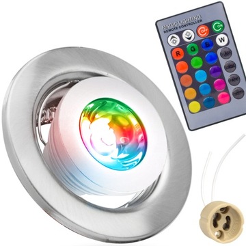 OPRAWKA HALOGENOWA SUFITOWA ŻARÓWKA LED RGB