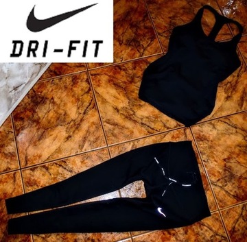 NIKE DRI FIT komplet dres ORYGINAŁ legginsy i bluzka r S 36 NOWOŚĆ