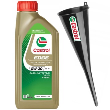 Castrol Edge Olej Silnikowy 0W-20 LL IV 1L + Lejek Samochodowy