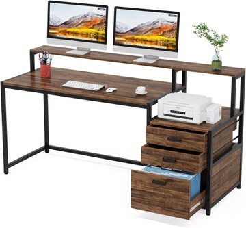 Biurko komputerowe z szufladą na dokumenty, ergonomiczne biurko biurowe