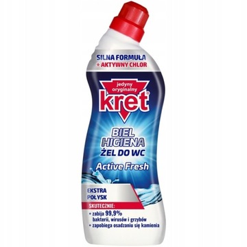 KRET Żel do WC Toalet Biel i Higiena Active Fresh 750