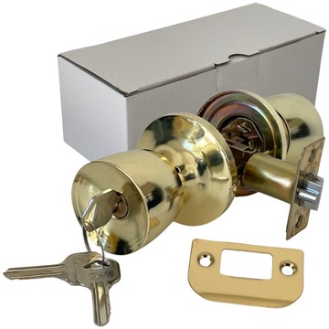 ДВЕРНАЯ РУЧКА ЗАМОК С ЗАМКОМ ДЛЯ ТУАЛЕТНОЙ ДВЕРИ ВРАЩАЮЩАЯСЯ СТАЛЬНОЙ комплект золотой