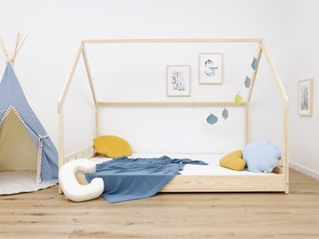 Кровать Домик Большой Матрас 140x200 Woodenheaven_eu