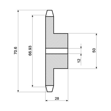 Закаленная звездочка 22 зуба 3/8