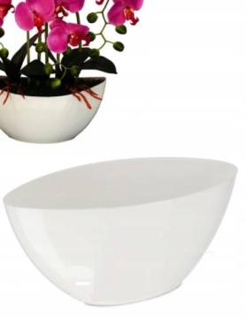 DONICZKA OSŁONKA ŁÓDKA BIAŁA Z POŁYSKIEM - KOLORY DONICA DO KWIATÓW