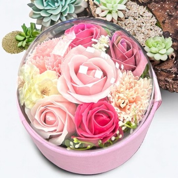 ЦВЕТОЧНАЯ КОРОБКА МЫЛО ЦВЕТЫ ПОДАРОК ​​НА ДЕНЬ СВЯТОГО ВАЛЕНТИНА ЖЕНСКИЙ ДЕНЬ ДЕНЬ МАТЕРИ