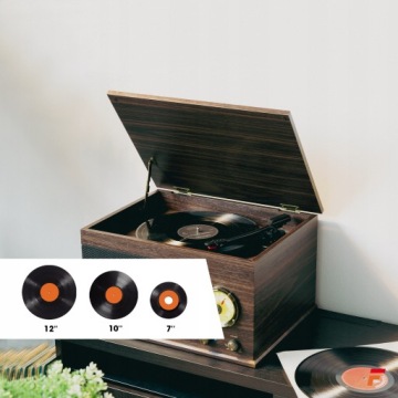 Проигрыватель проигрывателя FENTON Vintage USB BT FM RCA+, винил