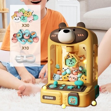 Игра-машина с когтями, электронный маленький плюшевый мишка, 30 кукол