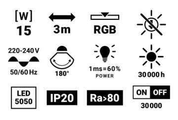 Светодиодная лента RGB с пультом дистанционного управления WiFi Bluetooth TUYA 3m 15W LED KIT