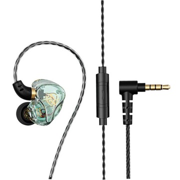 Przewodowe słuchawki douszne HiFi Sound 9D surround stereo z mikrofonem jasnozielone