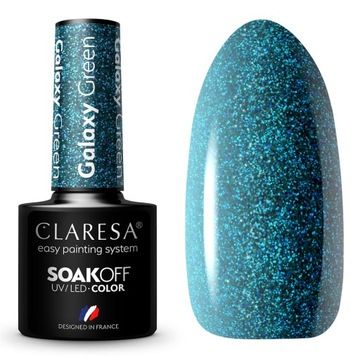 Lakier Hybrydowy Brokatowy Claresa Galaxy Green