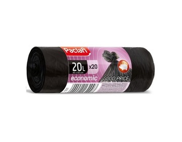 Worki na śmieci łazienkowe Paclan czarne Economic 20L 20 szt.
