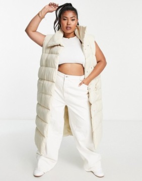 Утепленная куртка без рукавов Threadbare Plus Stone Бежевого цвета 46