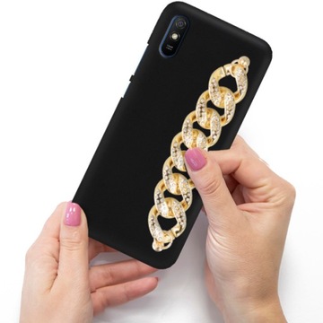 Etui Mat Blink Do XIAOMI REDMI 9A Złoty Łańcuszek