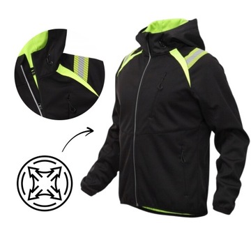 Elastyczna Bluza Robocza Softshell BoSafety Z Wstawkami Odblaskowymi Hi-VIS