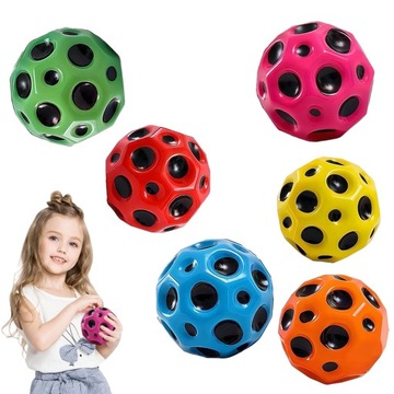 PIŁKA MOON SKACZĄCA WYSOKO ODBIJAJĄCA BOUNCY BALL 6SZT DLA DZIECI PREZENT