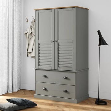 SZAFA VIGO SZARA 90X55X176CM DREWNO SOSNOWE