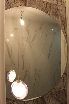 LUSTRO OKRĄGŁE ZE ŚCIĘTYM BOKIEM PÓŁOKRĄGŁE 130cm