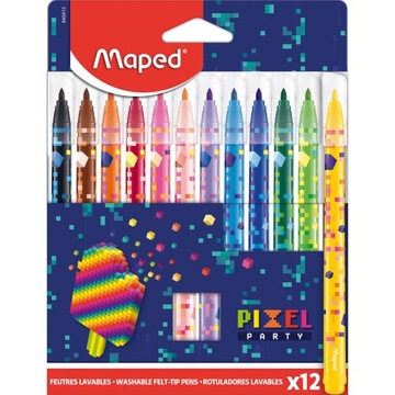 Pisaki flamastry MAPED COLORPEPS PIXEL 12 kolorów w etui kartonowym