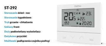 ЕЖЕНЕДЕЛЬНЫЙ РЕГУЛЯТОР ТЕМПЕРАТУРЫ TECH ST 292 V3