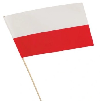 CHORĄGIEWKA PAPIEROWA FLAGA POLSKI NA PATYCZKU