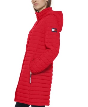 Damska kurtka zimowa Tommy Hilfiger Hooded Stretch Anorak XL w kolorze czerwonym