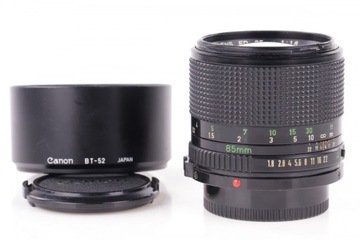 Canon 85mm f/1.8 FD manual 85 FD + osłona BT-52 WWA
