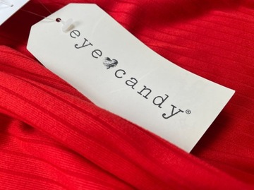 Body damskie czerwone prążkowane ze stójką EYE CANDY r. XL/XXL