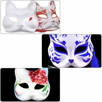 Маска кота на Хэллоуин Blank Therian 5 шт.