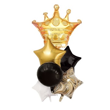 BALONY FOLIOWE ZŁOTA KORONA 77cm DUŻY ZESTAW 6szt.
