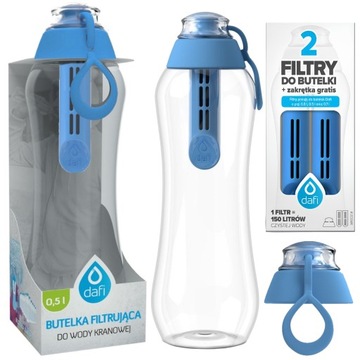 Butelka filtrująca Dafi 0,5l + 3 filtry niebieska