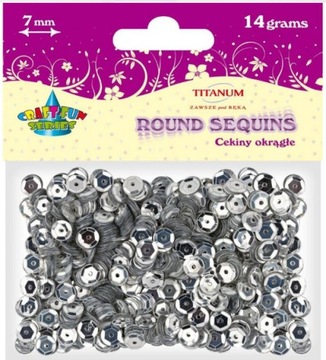 Cekiny okrągłe 7mm srebrne 14g 260075