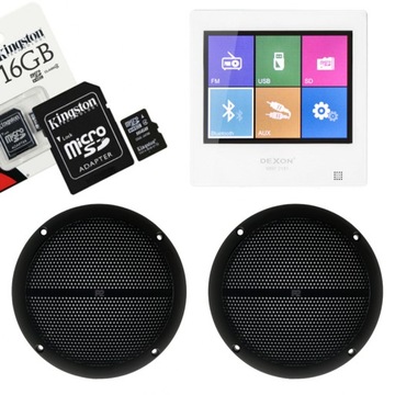 DEXON RADIO PODTYNKOWE BLUETOOTH DO ŁAZIENKI BIAŁE