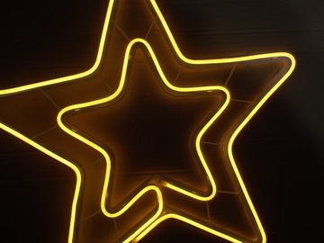 СВЕТОДИОДНАЯ НЕОНОВАЯ ЛАМПА STAR, БОЛЬШАЯ, ТЕПЛОЕ СВЕТЕНИЕ, B. ДЕКОРАЦИЯ 55 см, НАРУЖНАЯ