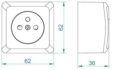 BERG Розетка одинарная накладная, черная
